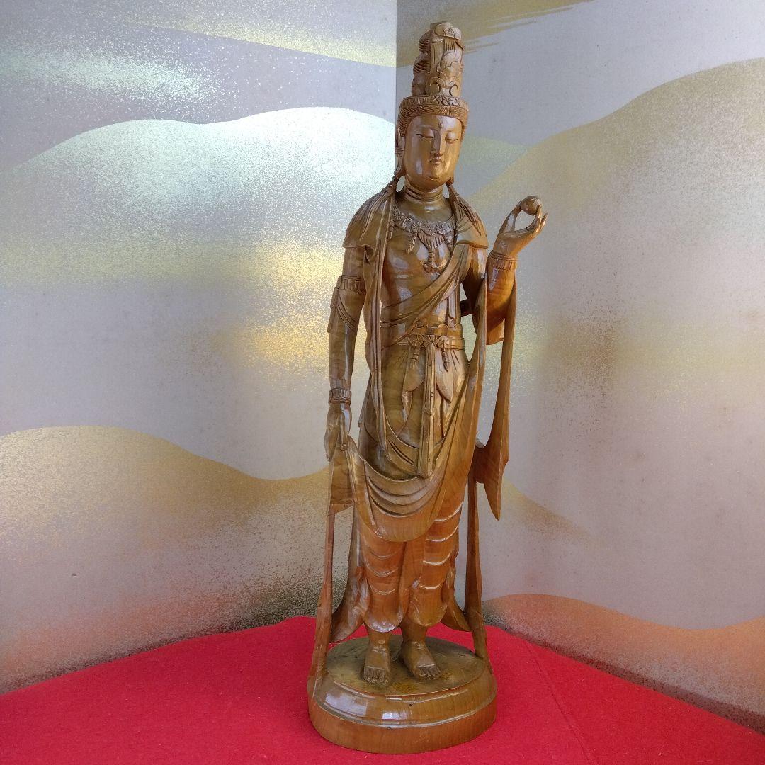 宝珠観音菩薩像　仏師63cm 宝珠観音菩薩像 仏師63cm （観音菩薩立像 文化遺産オンライン）
