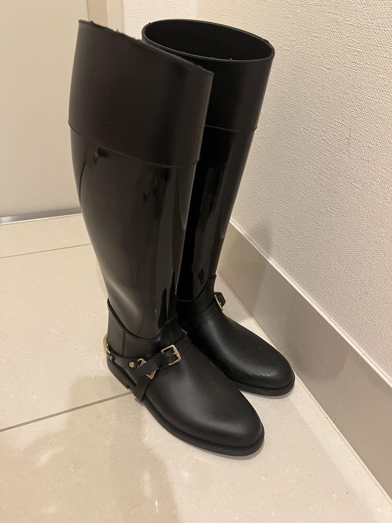 JIMMY CHOO ラバーブーツ レインブーツ 37 ブラック（メッシュ