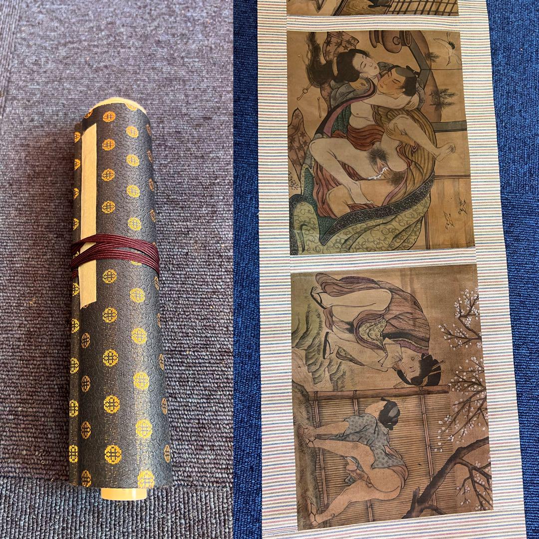 春画の巻物　75年以上前の古美術　希少　レア 日本画 春画 巻物 アンティーク