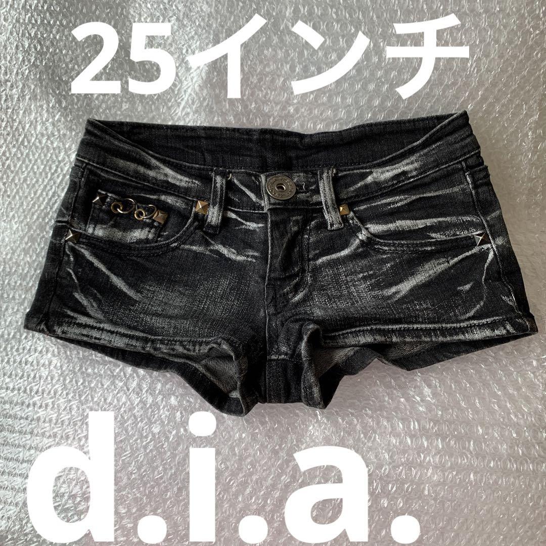 d.i.a. ショーパン　ブラック　サイズ25インチ  デニム　ダイヤ y2k d.i.a. ショーパン ブラック サイズ25インチ デニム ダイヤ y2k