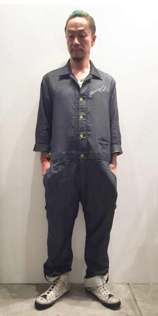 中村達也氏着 GAVIAL 7s KNIT DENIM JUMPSUITS（GAVIAL 2018