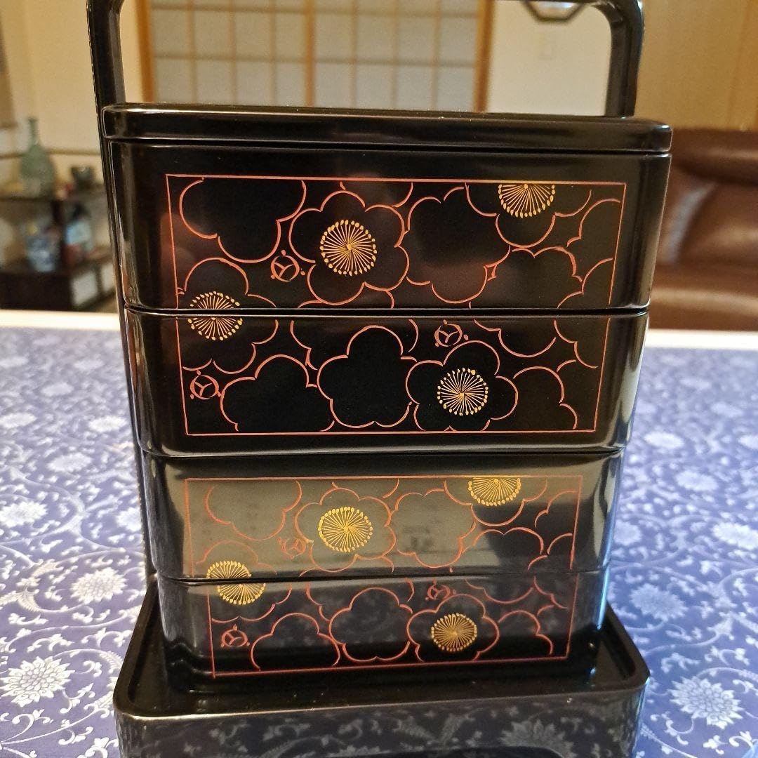 骨董 輪島塗 平蒔絵重箱 骨董 輪島塗 平蒔絵重箱(素敵でユニークな 明治時代 輪島塗平