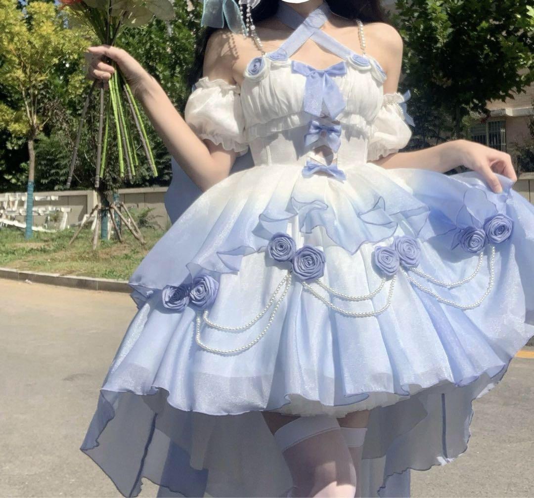 ロリータワンピース 華ロリ ティアード コスプレ衣装 ゴシック