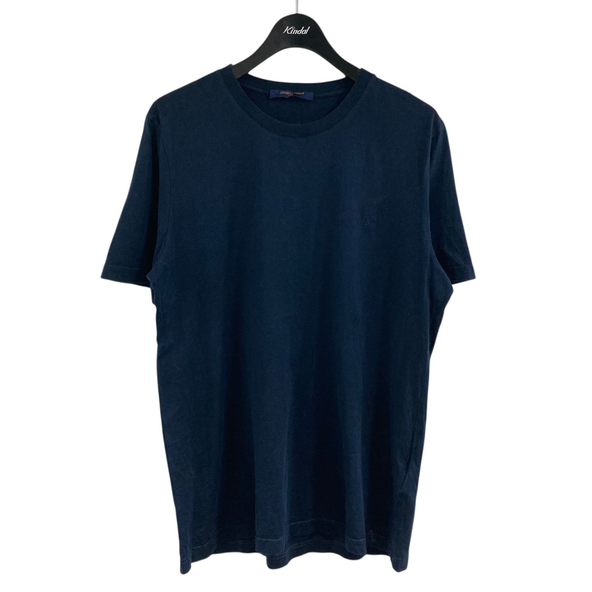 ルイヴィトン シルク使用 シフォン Tシャツ XS相当 ネイビー カットソー 中古】<br>LOUIS VUITTON <br>LV刺繍Tシャツ ネイビー サイズ