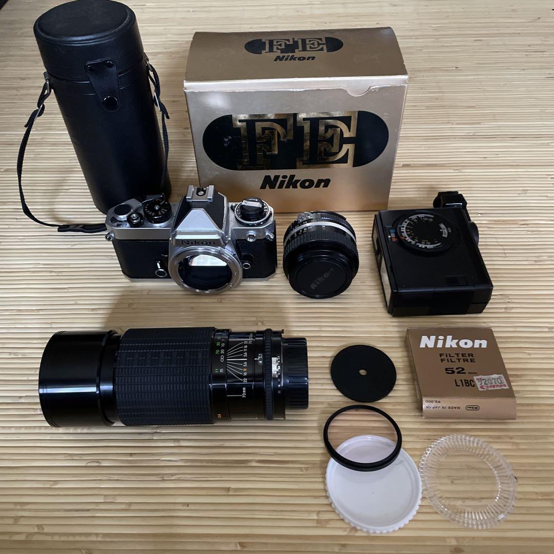 ジャンク　ニコンFE+NIKKOR 55mm あ126】Nikon FE フィルムカメラ NIKKOR S Auto 50mm F1.4