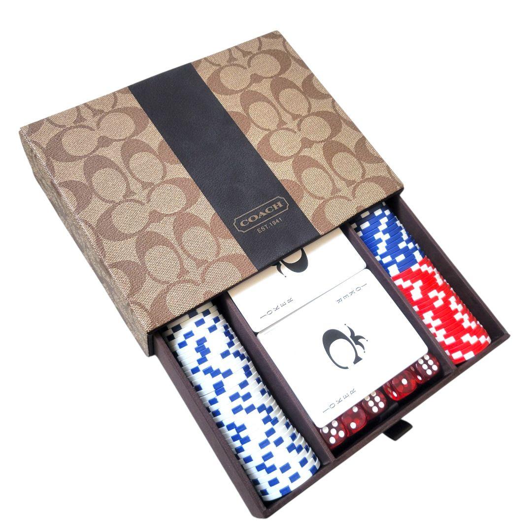 【希少】COACH ポーカーセット チップ トランプ カジノ サイコロ 正規品 希少】COACH ポーカーセット チップ トランプ カジノ サイコロ
