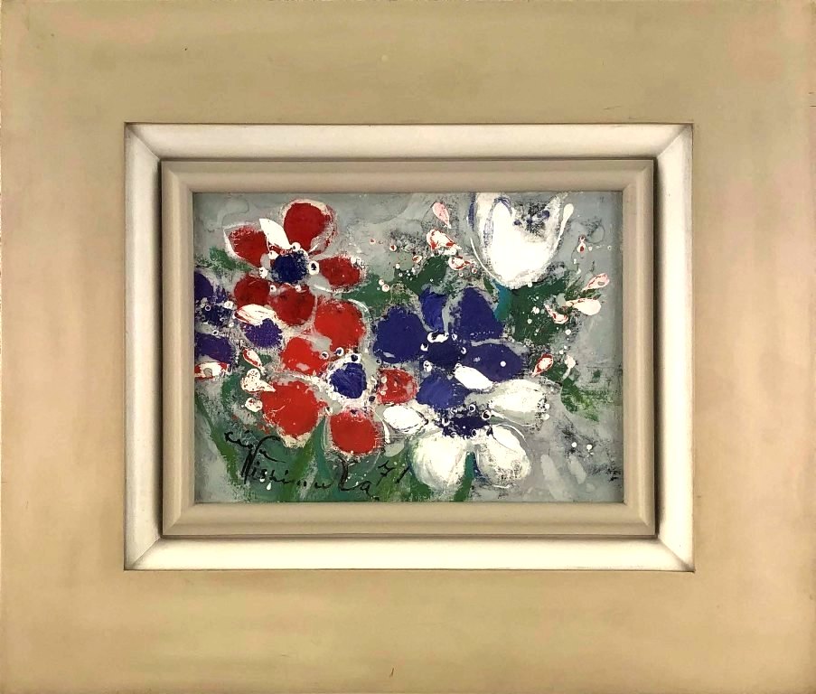 西村計雄 「あねもね」 油彩SM（西村計雄 パリ郊外 | 絵画など