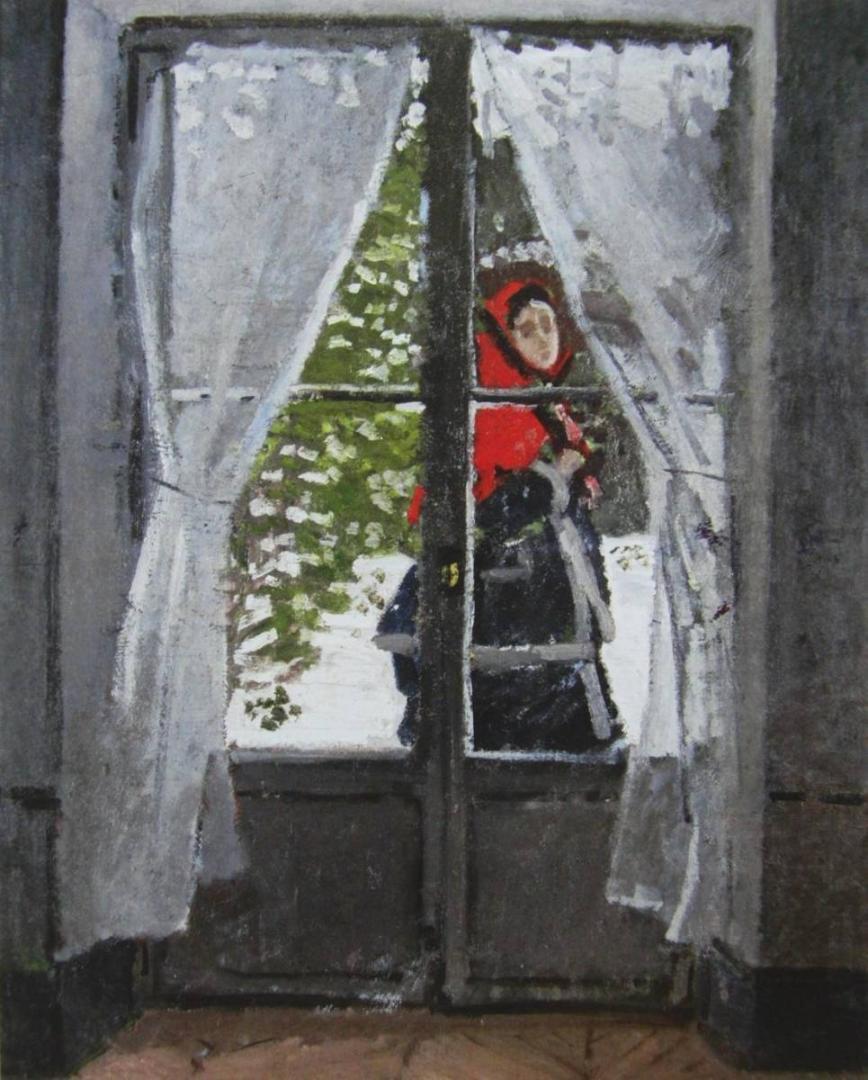 クロード・モネ、「The Red Hod-Madame Monet」、厳選 クロード・モネ、「The Red Hod-Madame Monet」、厳選（印象派
