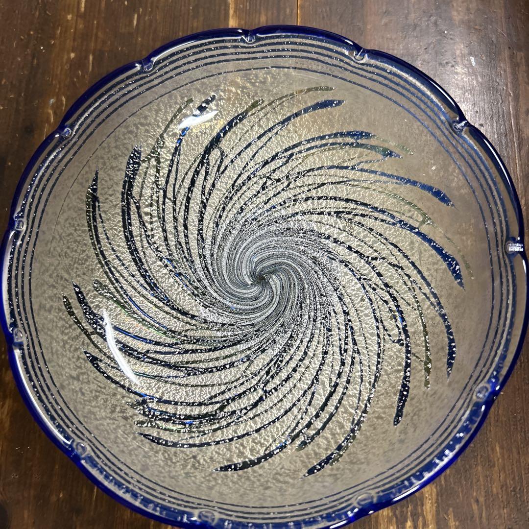 ガラス工芸品 銀箔 金箔 器 脚付ガラス 上野良樹 岩田久利