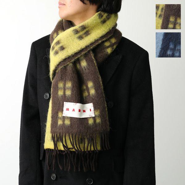MARNI フリンジマフラー　カラフル MARNI マルニ マフラー ストール フリンジ 大判 アルパカ ロゴ