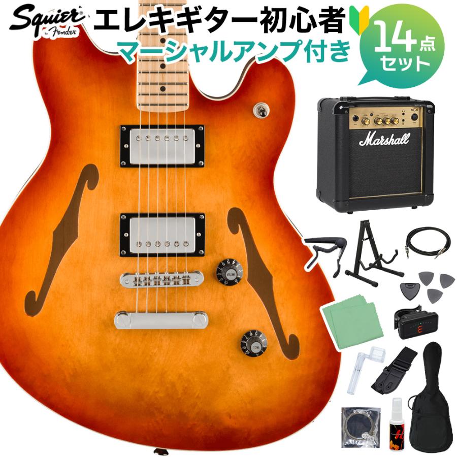 値下げ！Squierギター+アンプ等５点セット Squier by Fender Affinity Series Starcaster DLX SSB エレキ