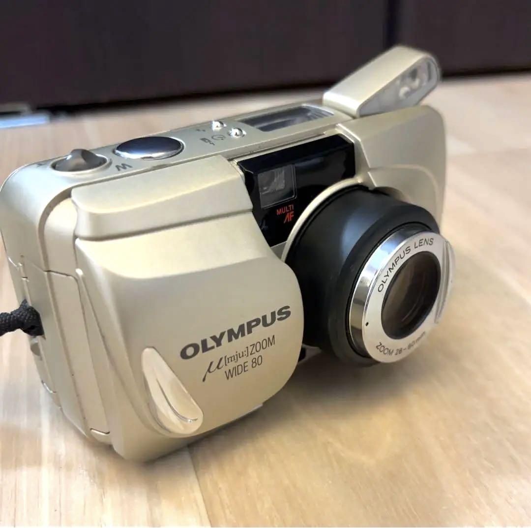 OLYMPUS μ ZOOM WIDE 80 フィルムカメラ 説明書 ケース付 OLYMPUS μ ZOOM WIDE 80 フィルムカメラ 説明書 ケース付