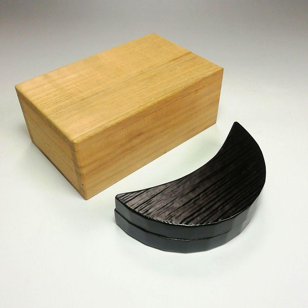Ｓ４３２　香合　『三日月香合』『一閑塗』　木箱　茶道具 S432 香合 『三日月香合』『一閑塗』 木箱 茶道具