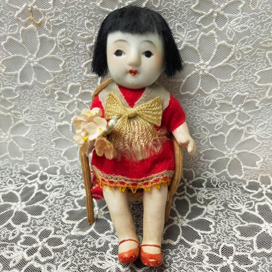 市松人形 陶器製 赤いドレス 黒髪ショート 市松人形 陶器製 赤いドレス 黒髪ショート （市松人形 | 人形