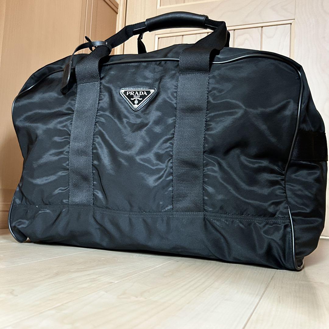 PRADA プラダ ボストンバッグ ナイロン ブラック 大容量 軽量 鍵付き PRADA プラダ バッグ メンズ ブランド ボストンバッグ ナイロン