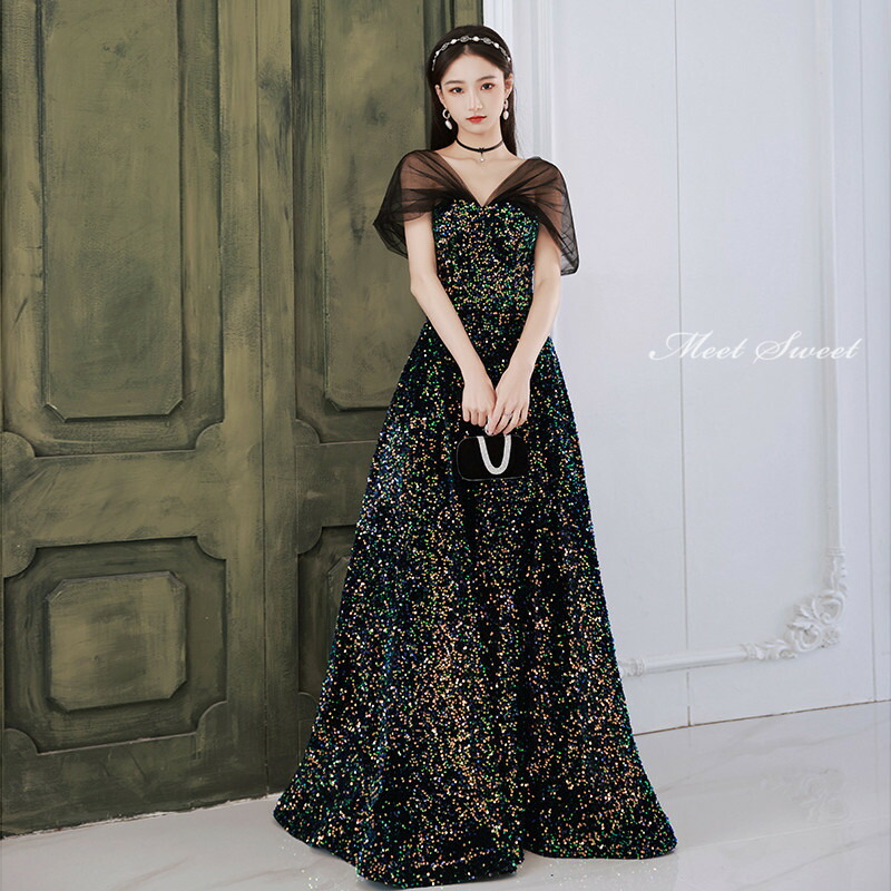 ウエディングドレス ブラック オフショルダー 結婚式 二次会 楽天市場】カラードレス ブラック オフショルダー ロングドレス