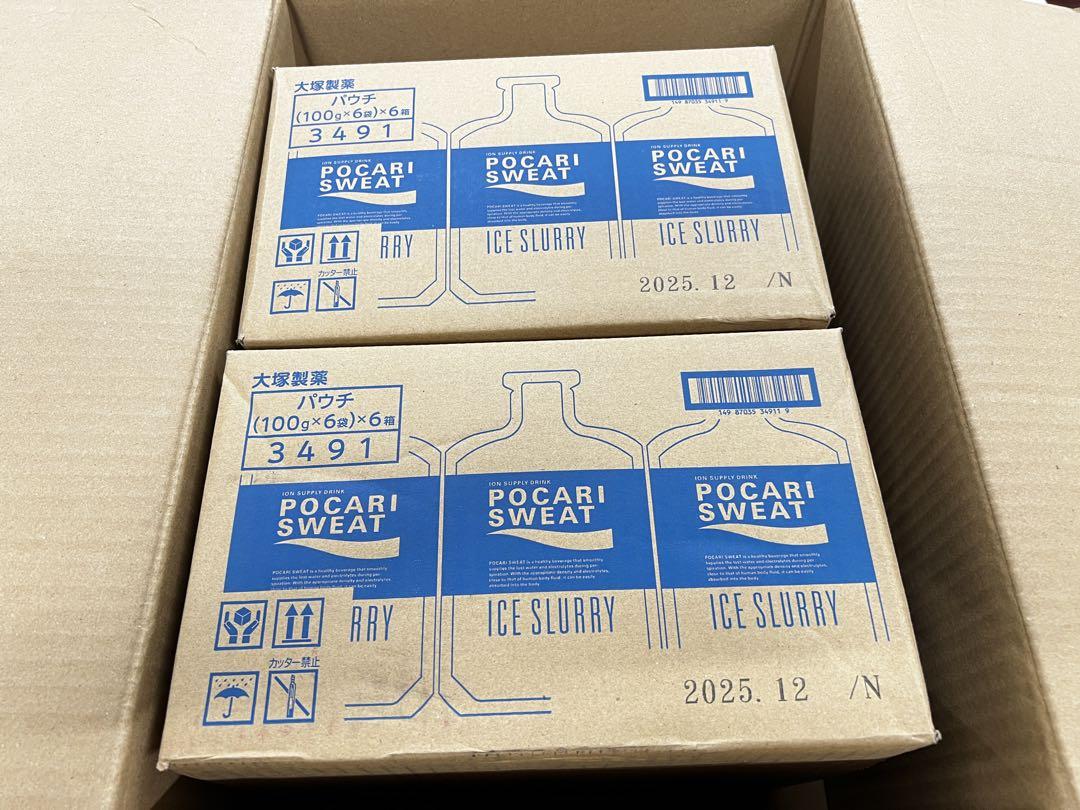 箱熱中症対策　ポカリスエット　アイススラリー100g×6本×6箱×2ケース 大塚製薬 ポカリスエット アイススラリー 100g×6袋×6 水分補給