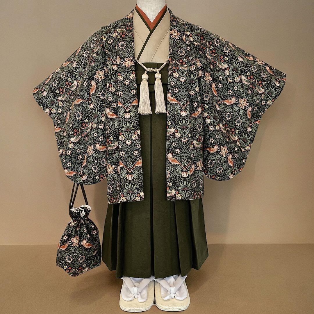 みかぽん★［いちご泥棒］羽織袴3点セット ハンドメイド ꕤ 七五三 男の子 みかぽん様専用☆［いちご泥棒］羽織袴3点セット ハンドメイド