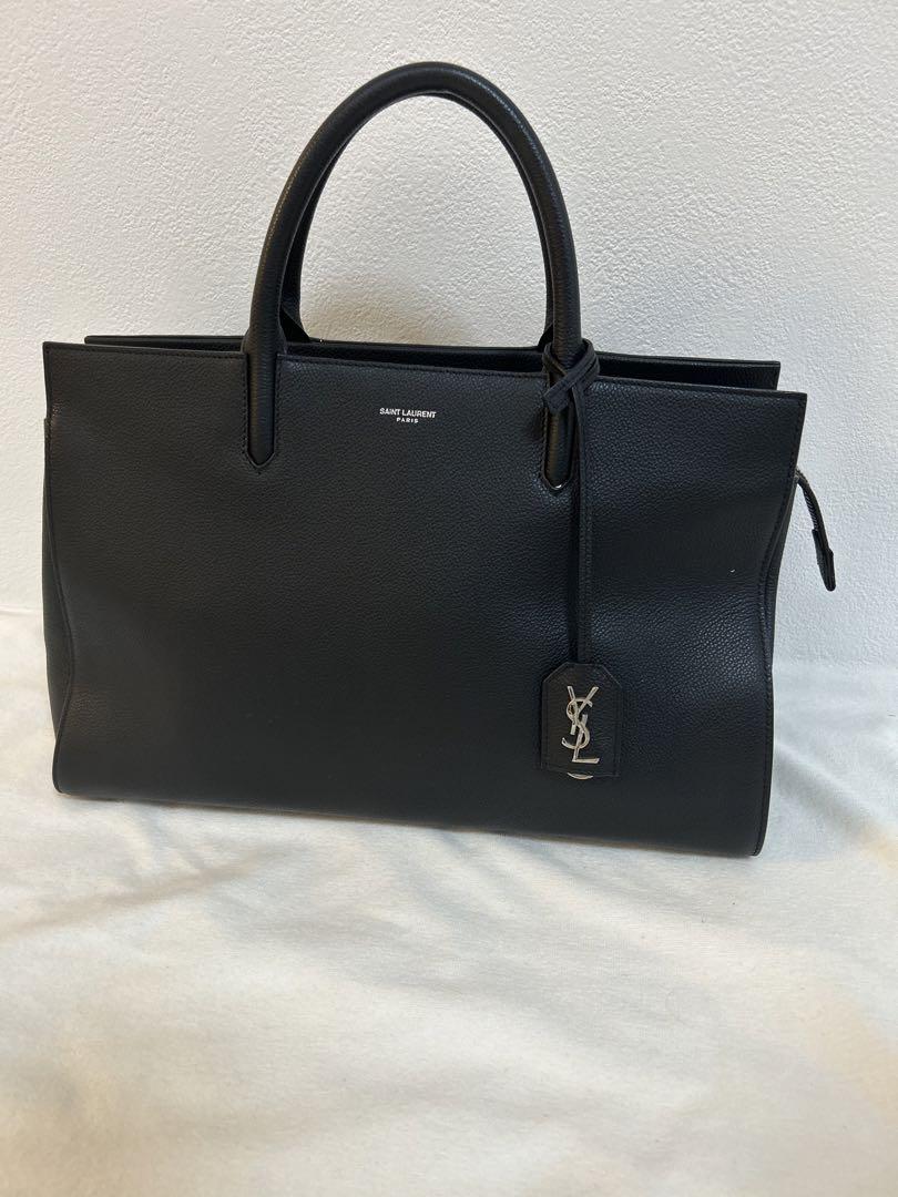 SAINT LAURENT ブラック トートバッグ　A4 A4収納可能✨サンローラン YSL ロゴ 黒 トートバッグ 肩掛け