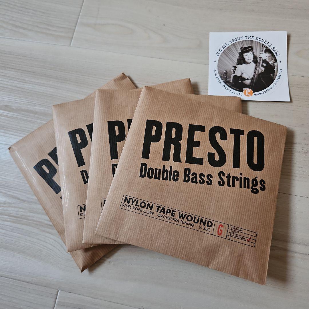 新品未使用【コントラバス弦】PRESTO プレスト(ウルトラライト/4弦セット) STENTOR コントラバスSB-130 3/4 (1950/C) Double Bass新品在庫