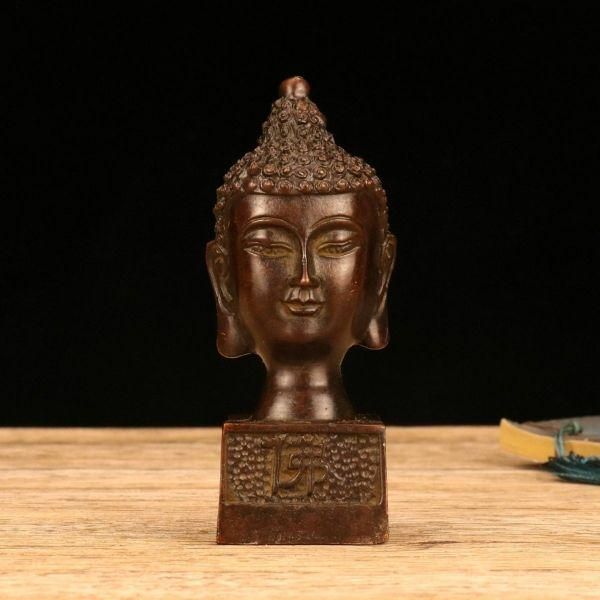 銅製 仏頭の印章 銅製 銅印 書道具 文房具 装飾品 工芸品 美術品 置物 銅製 仏頭の印章 銅製 銅印 書道具 文房具 装飾品 工芸品 美術品
