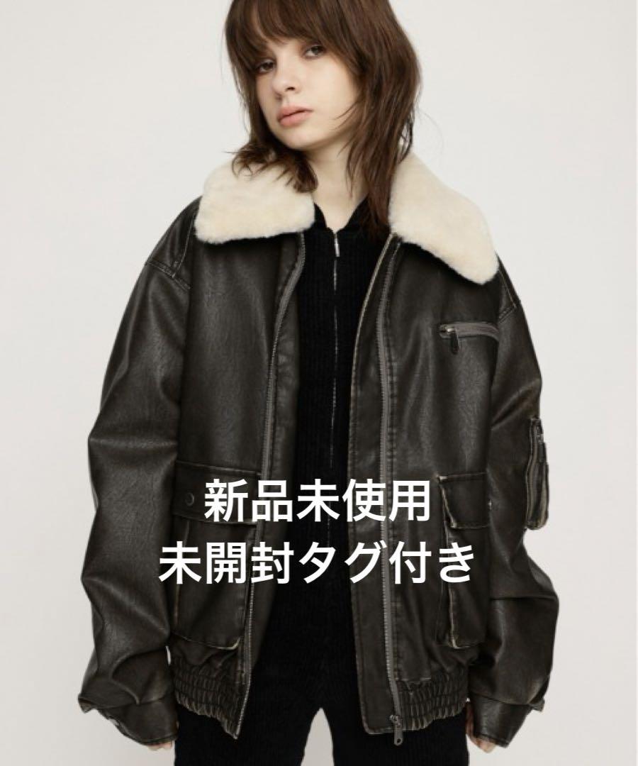 SLY ヴィンテージ フェイクレザー ショート ブルゾン　中町綾 SLY ヴィンテージ フェイクレザー ショート ブルゾン中町綾
