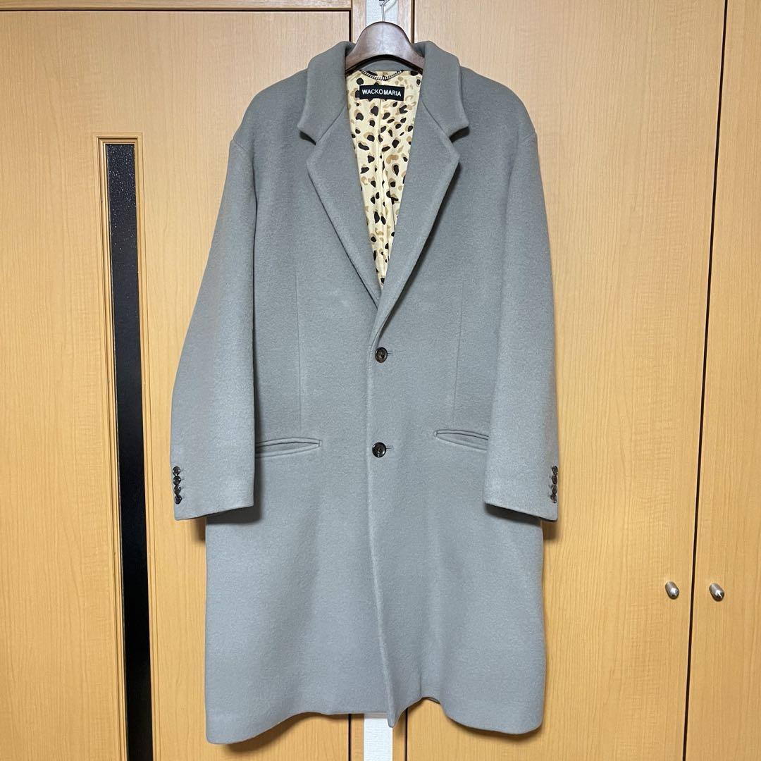 【新品・未使用】 WACKO MARIA ウールコート 裏地レオパード WACKO MARIA - ワコマリア 22SS ﾌﾞﾗｳﾝ ﾊﾟｲﾙ地 LEOPARD GOWN COAT