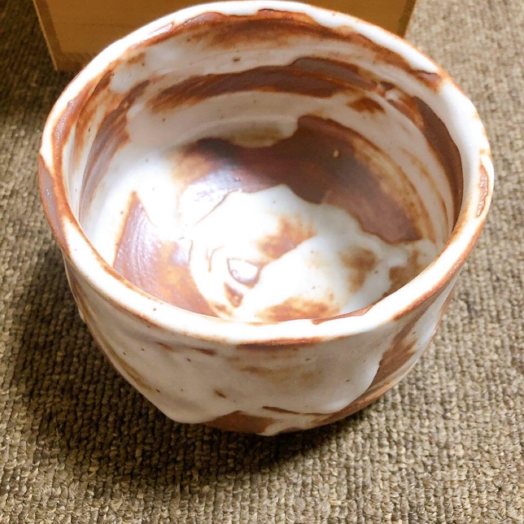 美濃焼 赤志野 志野 抹茶 茶碗 在銘 銘有 作家 骨董 茶道 G（紅