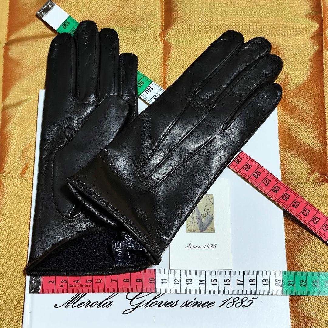メローラ ナッパ焦茶 カシミア黒 グローブ 革手袋 MEROLA Merola メローラ MEROLA 手袋 レザーグローブ メンズ ナッパ
