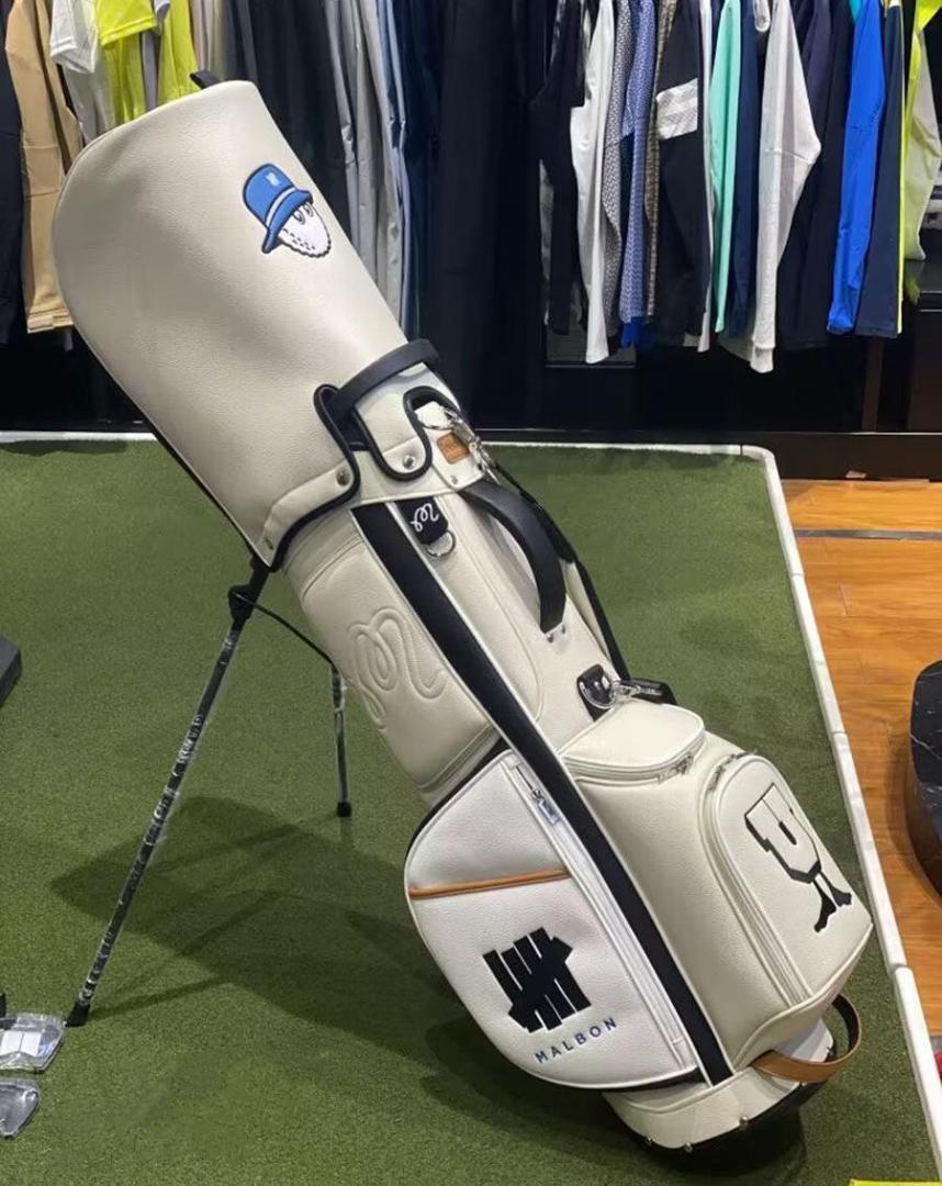 マルボンゴルフ キャディバッグ malbon golf セルフスタンド白色HOW マルボンゴルフ キャディバッグ malbon GOLF 白色 セルフ