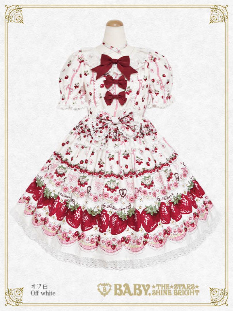 BABY Juicy Strawberry Memory柄ワンピースサックス BABY Juicy Strawberry Memory柄ワンピースサックス（Juicy Pop