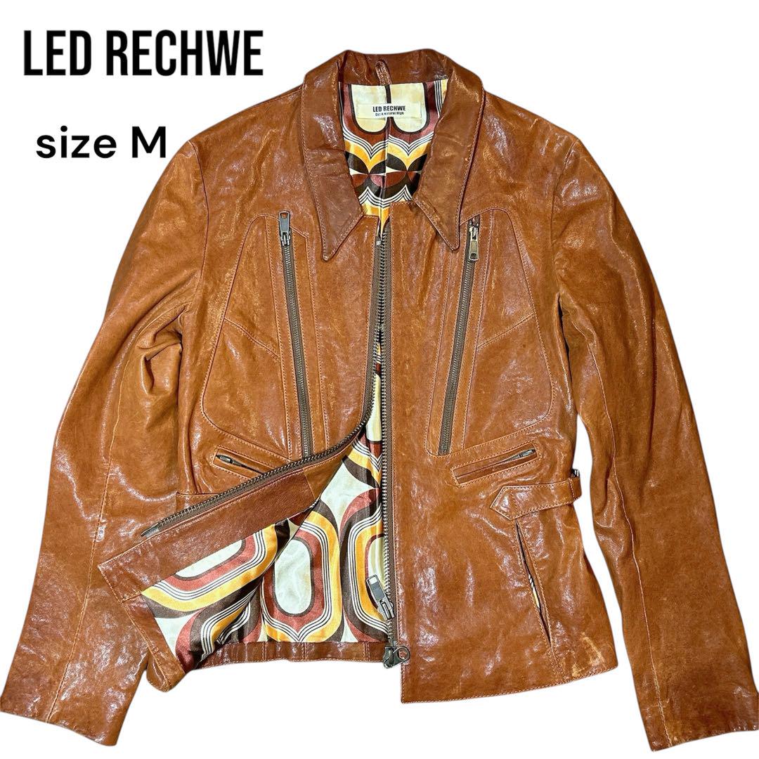 LED RECHWE デトロイト レザージャケット ブルゾン M 羊革 激レア LED RECHWE デトロイト レザージャケット ブルゾン M 羊革 激