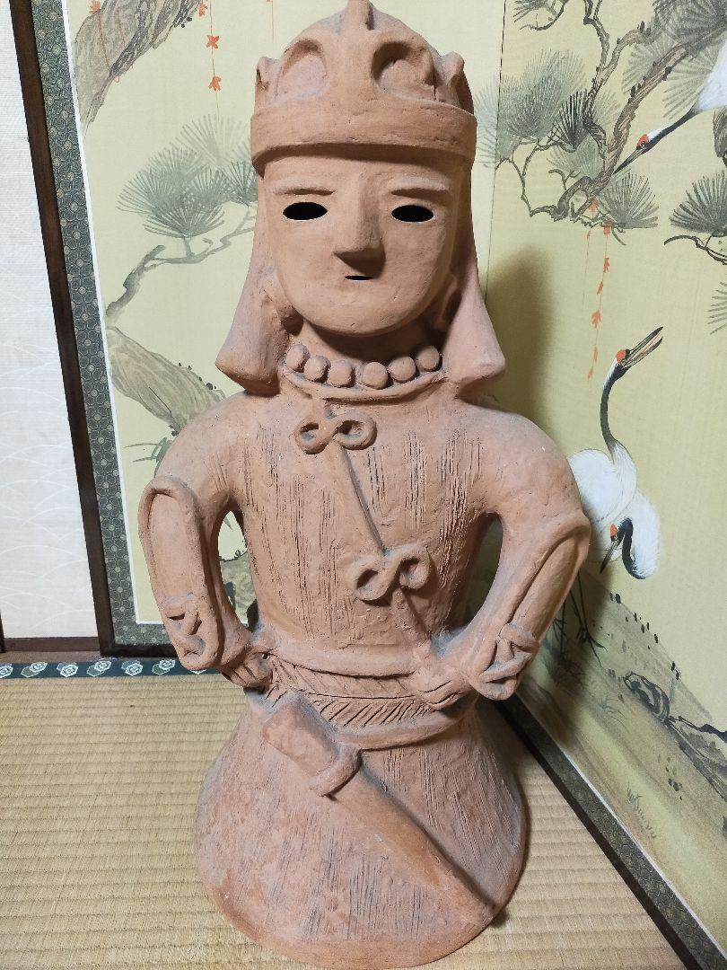 武人像　埴輪 はにわ 土器 古墳 はにわ 素焼き 置物 オブジェ 高さ63cm Yahoo!オークション - 武人像 埴輪 はにわ 高さ約46cm 土偶 土器