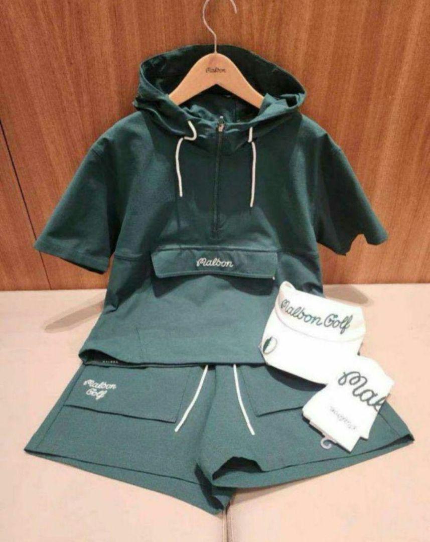 MALBON ☆GOLFゴルフ レディース パーカー ショートパンツ 2点セット マルボンゴルフ レディース パーカー ショートパンツ