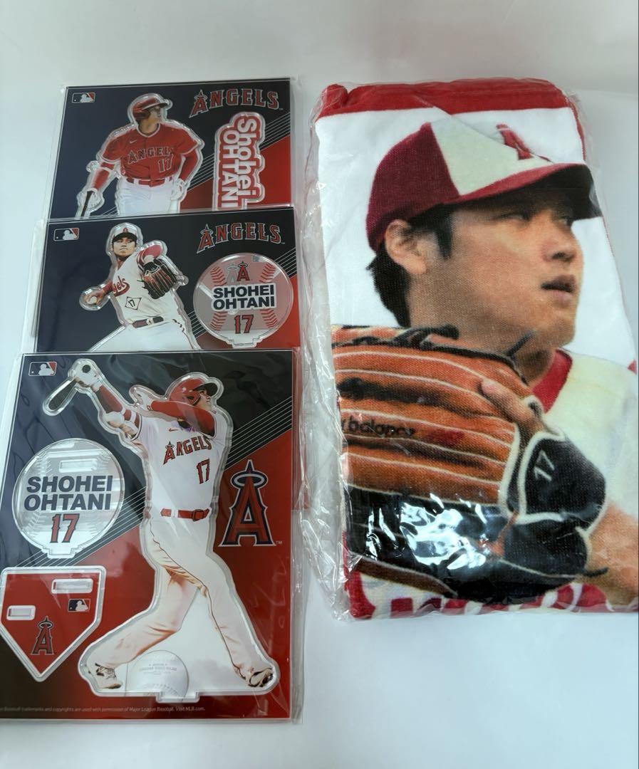 バラ売り可】大谷翔平 エンゼルス バスタオル&アクリルスタンド