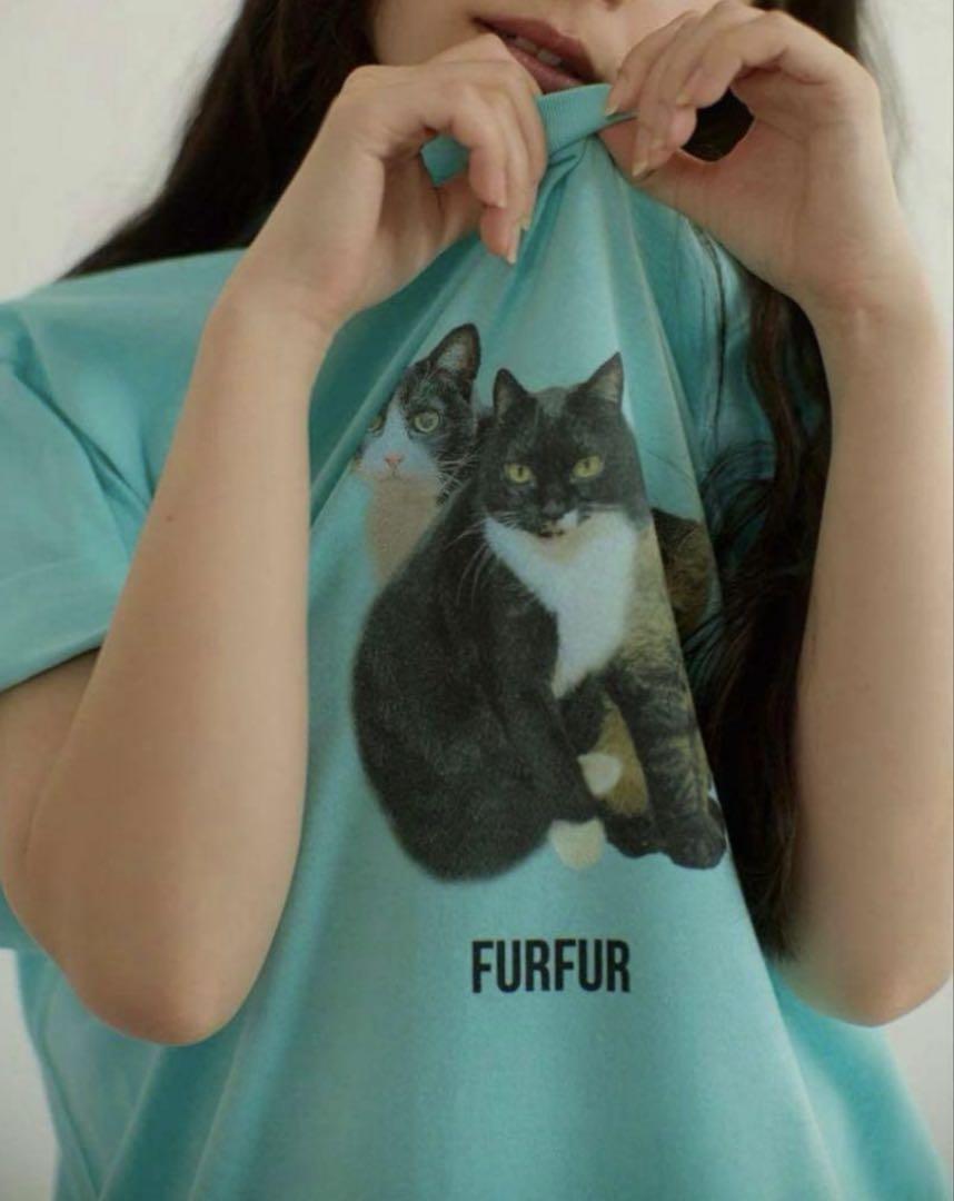 未使用 FURFUR 上國料萌衣 トリプルキャットフォトTシャツ