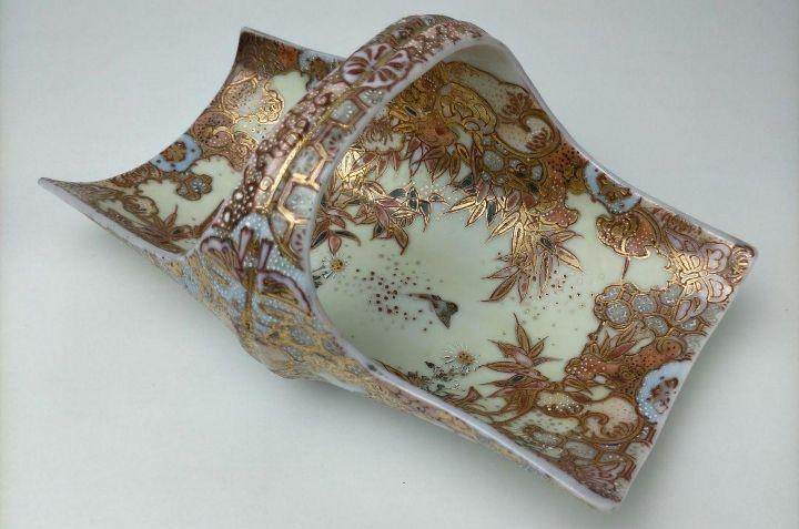 期間限定セール★まぼろしの1品★加藤春光 盛上竹花蝶々文竹型鉢 期間限定セール☆まぼろしの1品☆加藤春光 盛上竹花蝶々文竹型鉢