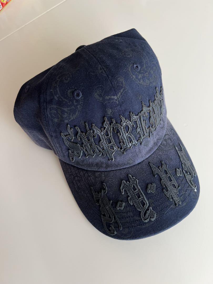 Supreme Leather Applique 6-Panel たどり 紺
