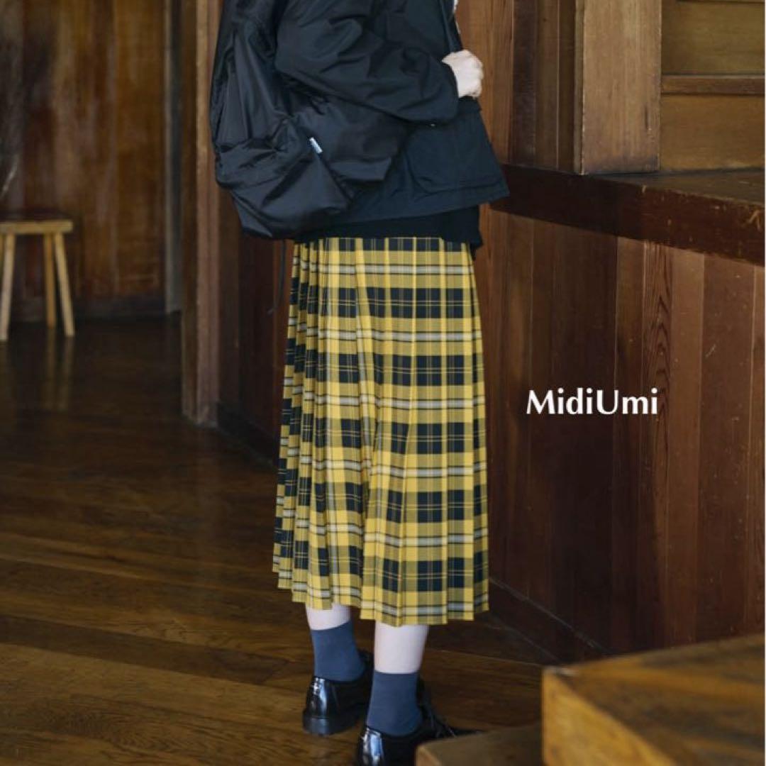 MidiUmi wrap pleats SK ラッププリーツスカート イエロー MidiUmi wrap pleats SK ラッププリーツスカート イエロー（楽天