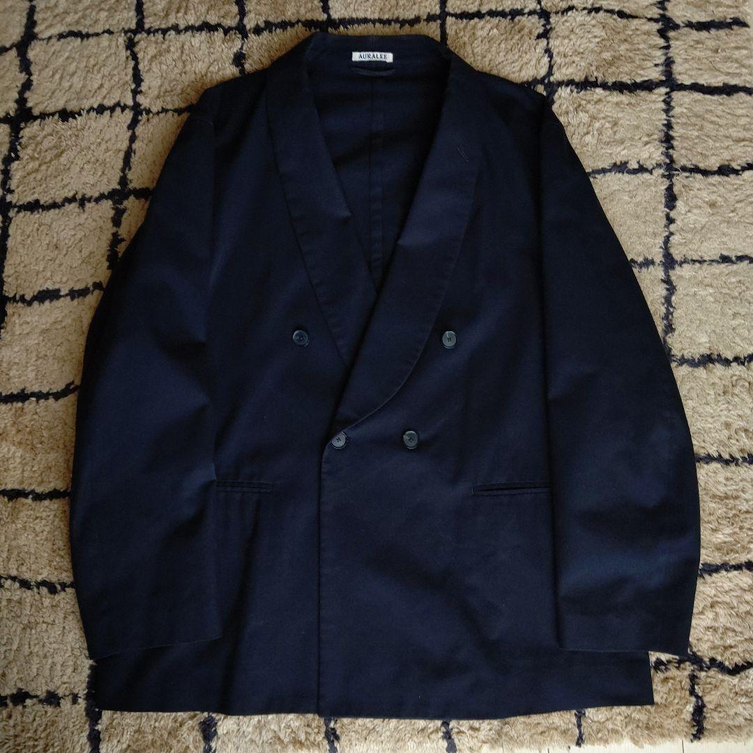オーラリー2021awのショールカラージャケット AURALEE オーラリー 21AW 日本製 SUPER FINE WOOL COTTON TWILL