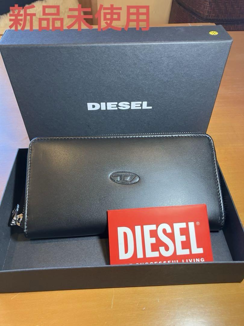 wasabi　DIESEL❤️男女兼用ラウンド長財布カーフレザー　黒 wasabi様専用 DIESEL❤️男女兼用ラウンド長財布カーフレザー 黒