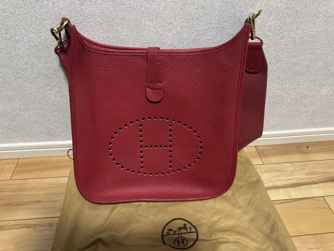 エルメス(HERMES)エブリンGMシェーブルレッド　ショルダーバッグ エルメス(HERMES)エブリンGMシェーブルレッド ショルダーバッグ