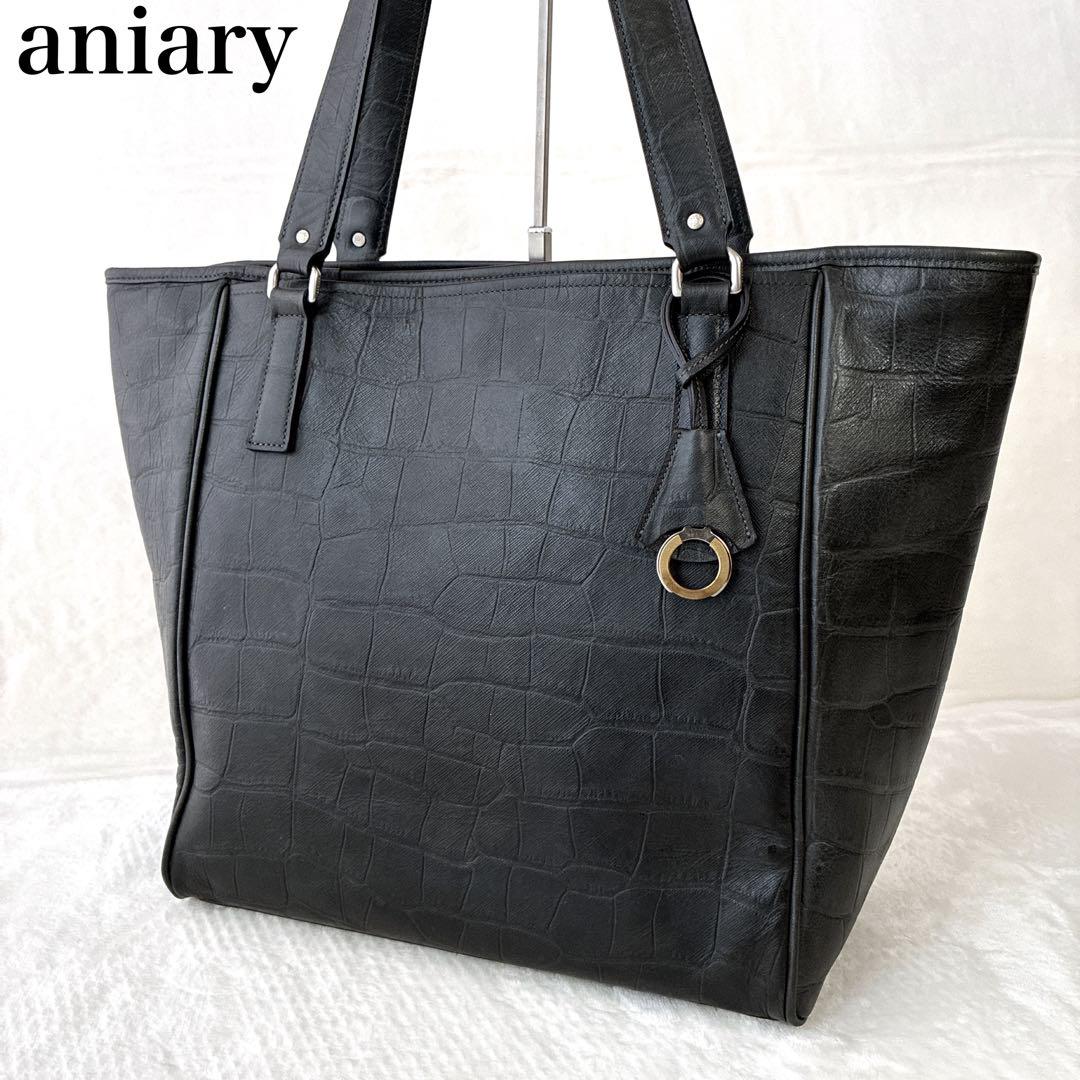 aniary アニアリ トートバッグ 肩掛け クロコ型押し カモフラ PC可能 美品】aniary アニアリ トートバッグ ショルダーバッグ 肩掛け