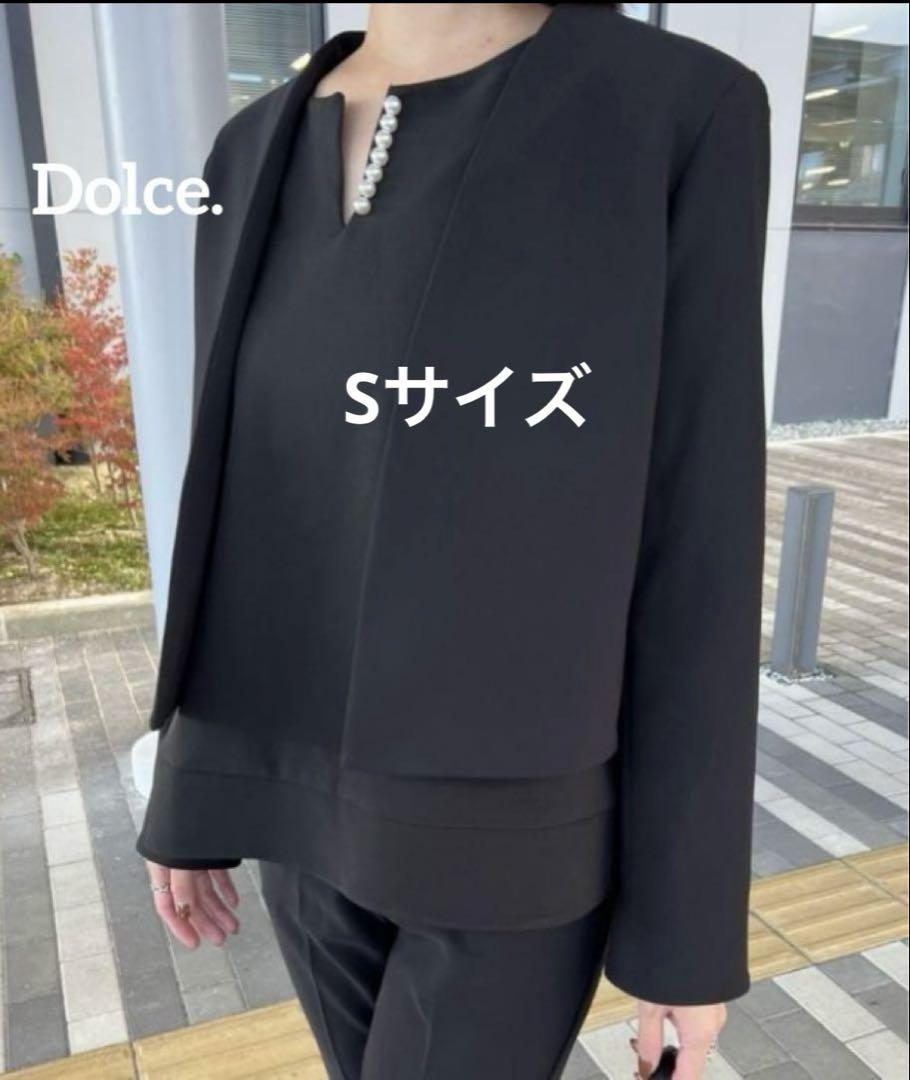 メゾンドドルチェ Dolce. ノーカラージャケット ブラック Sサイズ メゾンドドルチェ ♡Dolce. ノーカラージャケット ブラック S