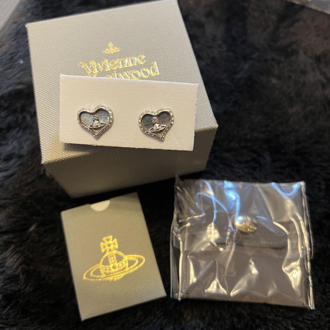 箱付き】 Vivienne westwood ハートピアス（NEW DIAMANTE HEART