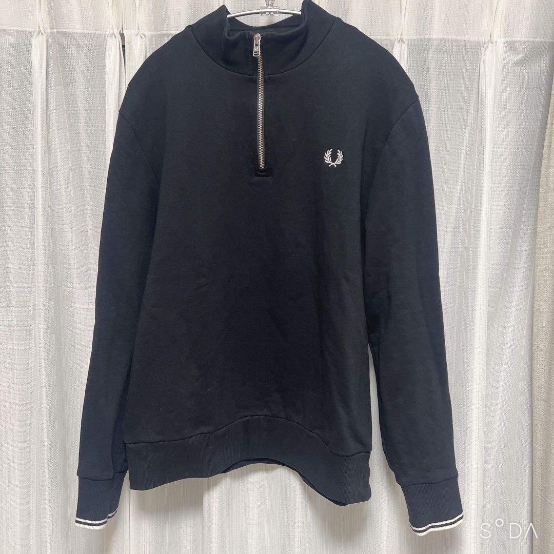 FRED PERRY ブラック ハーフジップ トレーナー XL（FRED PERRY