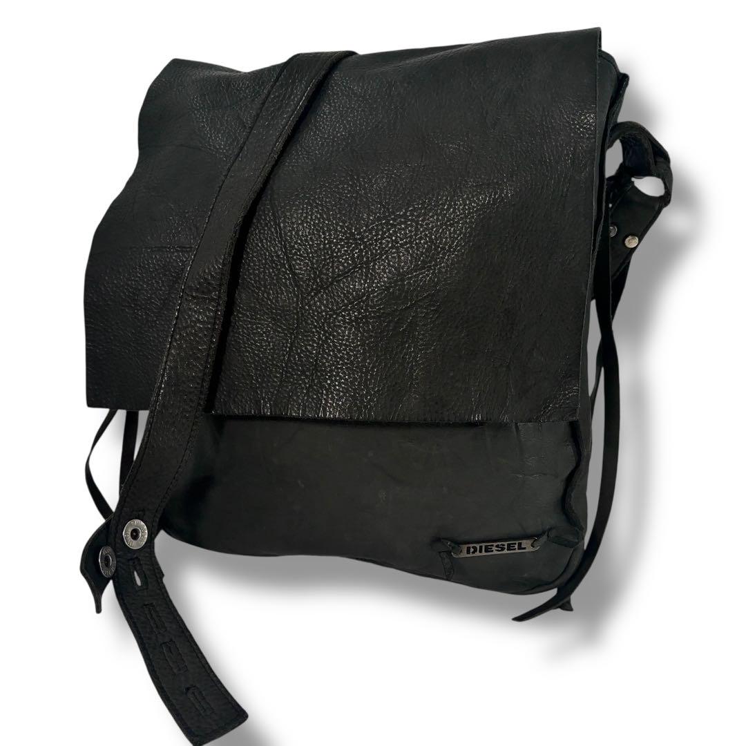 極美品】DIESEL ディーゼル オールレザー ショルダーバッグ 金具