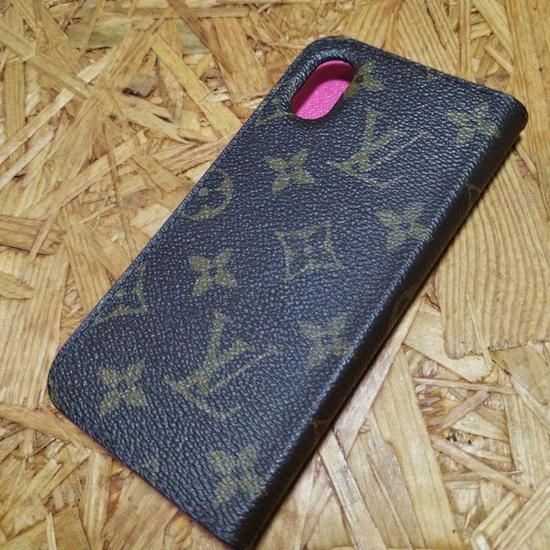 ルイヴィトン　フォリオ アンプラント　iPhoneX / XSケース 黒　手帳型 ルイヴィトン iPhone X/XS 手帳型ケース フォリオ アンプラント