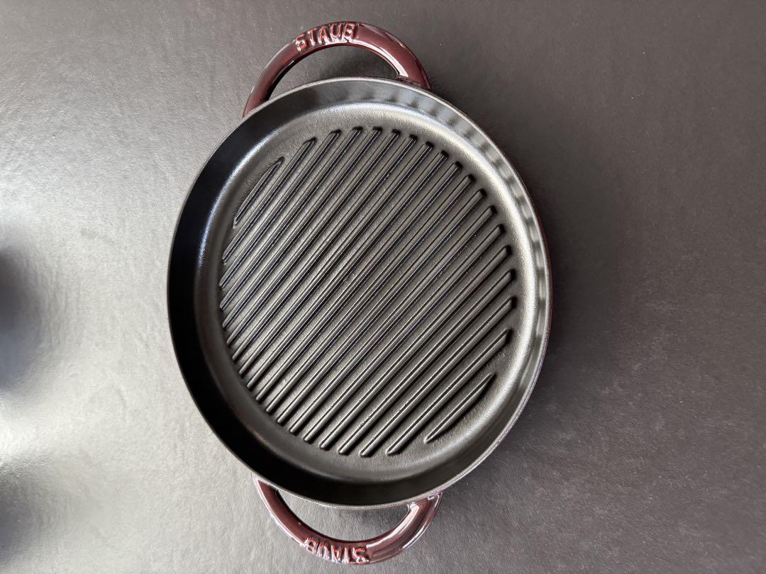STAUB ダークレッド グリルパン ガラス蓋付き（ストウブ グリル