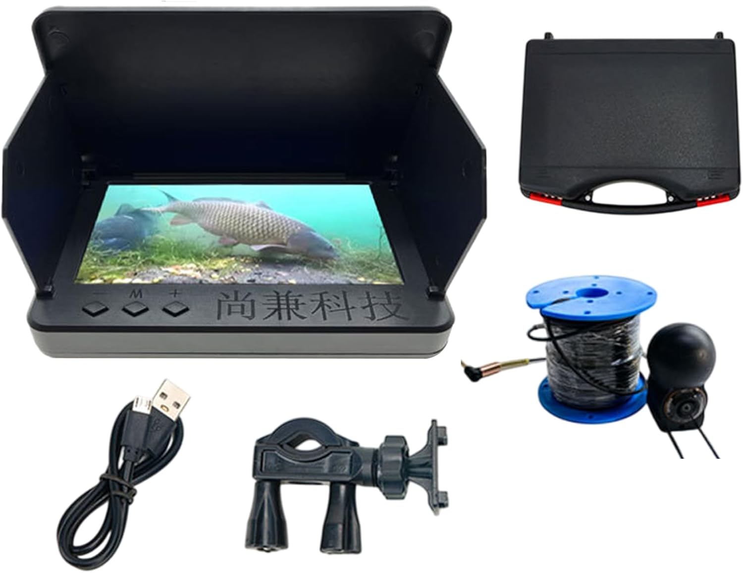 釣り用水中カメラ - 魚群探知ビデオカメラ、耐水型12灯赤外線